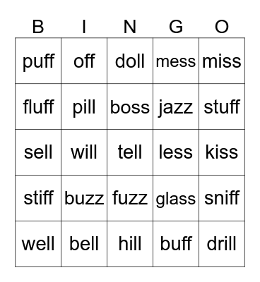 Buzz Off Miss Bill Bingo Card