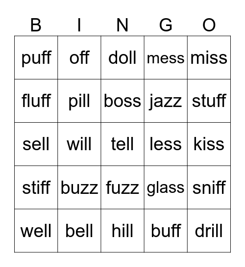 Buzz Off Miss Bill Bingo Card