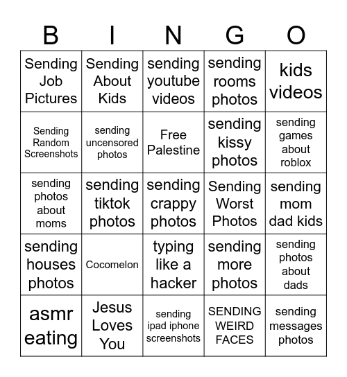 Tiktok Brainrot Bingo Card