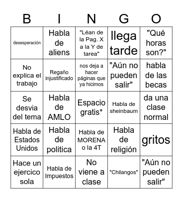 temas selectos de matematicas II Bingo Card