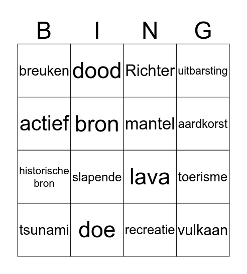 Hoofdstuk 4 - MM - BK Bingo Card