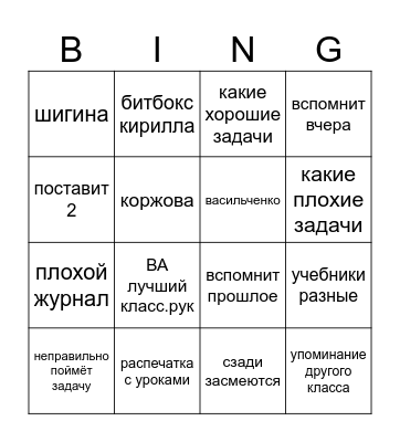 Физика Bingo Card