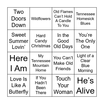 Dolly Parton Bingo Card