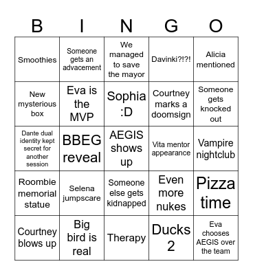 Masks S2 EP1 Bingo Card