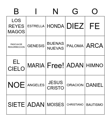 BIBLIA BINGO Card