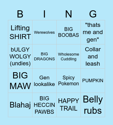 FURRY MEME REVIEW! Bingo Card