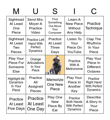 Moyer Music Studio — October 2026 Bingo Card
