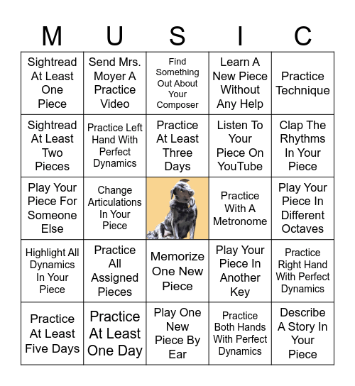 Moyer Music Studio — October 2026 Bingo Card
