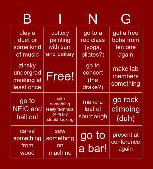 taleen and erika ball out for senior year Bingo Card