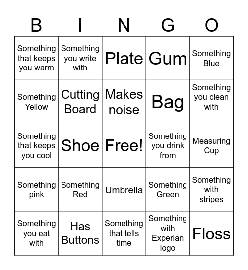 CSW Scavenger Bingo Card