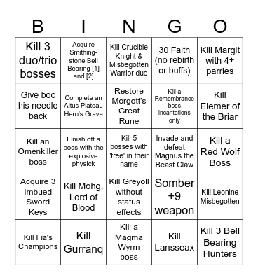 Bingo Brawlers Bingo Card