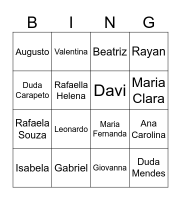 BINGO DA AMIZADE Bingo Card