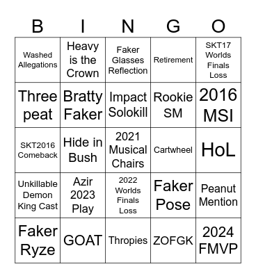 Worlds 2026 Anthem Bingo Card