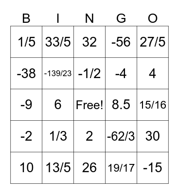 BINGO Card