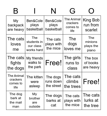 tricky words bingo Card