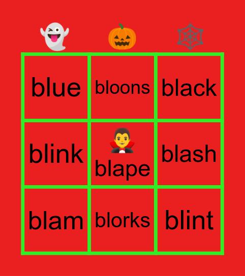 ryker’s reaper bingo Card