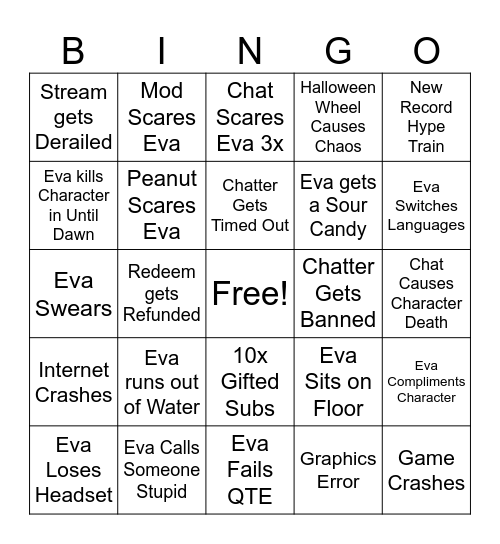 Spook-o-Ween Bingo Card