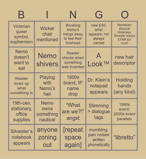The Sun Isn’t Rising Bingo Card
