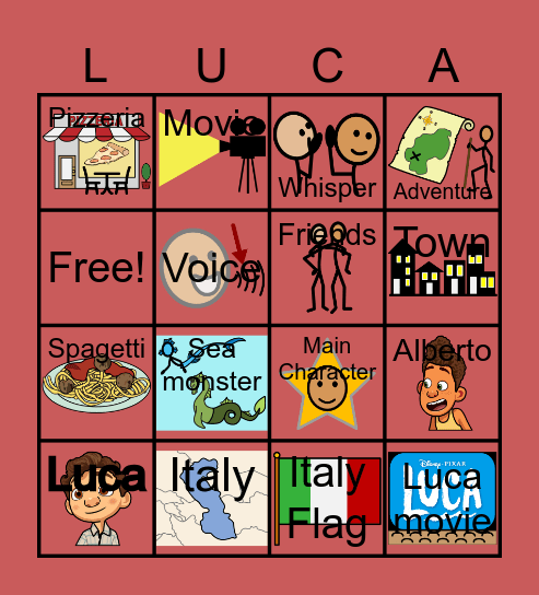 Luca Movie! Bingo Card