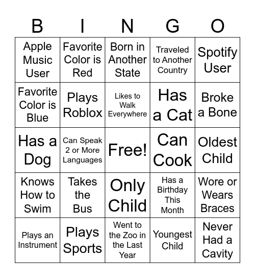 Find Someone Who... Bingo Card