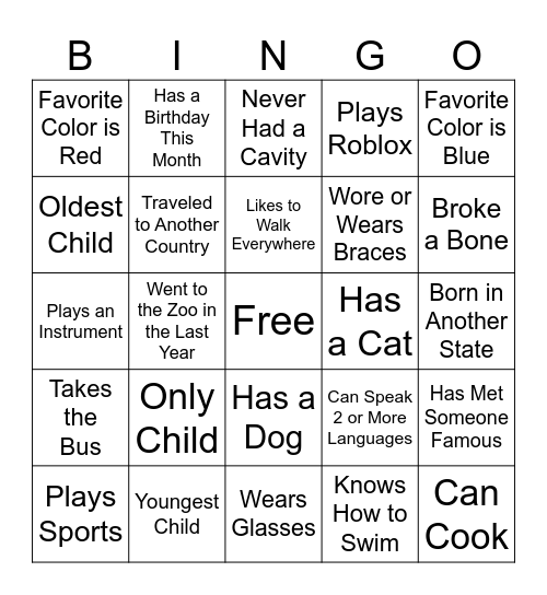 Find Someone Who... Bingo Card