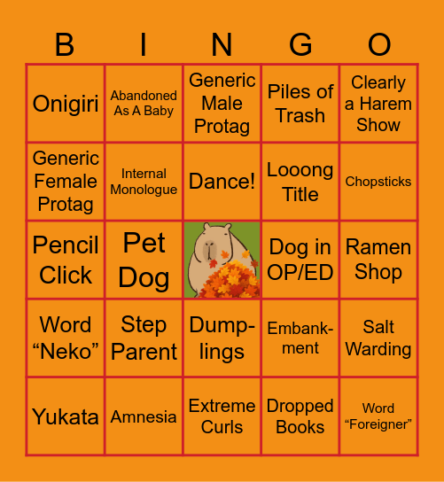 ANIME! Bingo Card