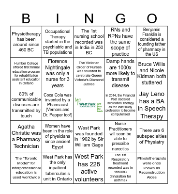 Clinical Excellence Bingo Card