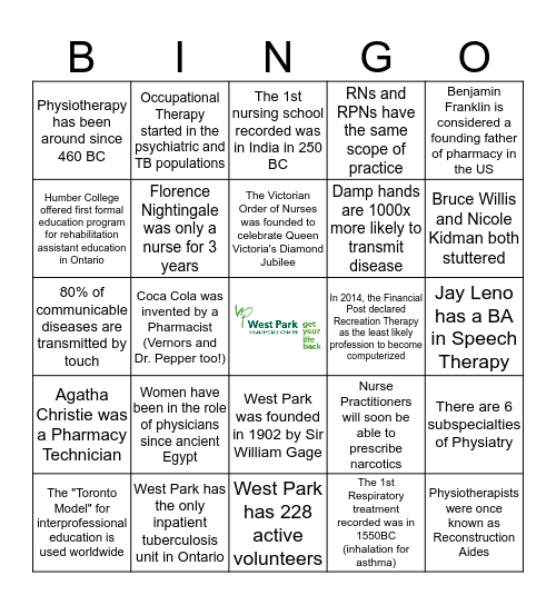 Clinical Excellence Bingo Card