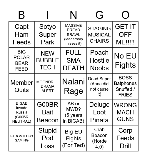 G00BR BINGO Card