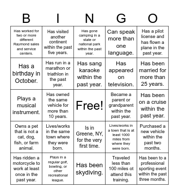 Find Someone Who... Bingo Card
