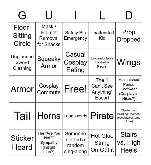 GUILD DEVATA REN FAIRE BINGO Card