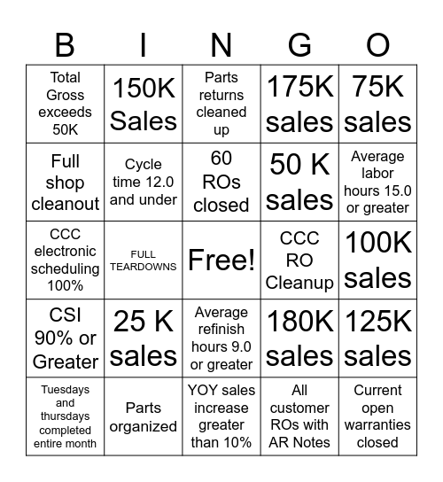 Ourisman Shop Bingo October 2026 Bingo Card