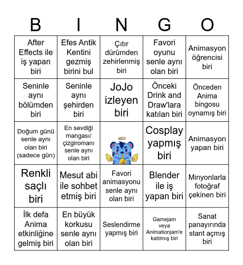 Anima Bingo Card