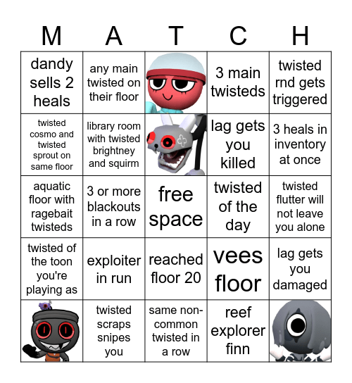 Dandys World Machmaking Bingo Card