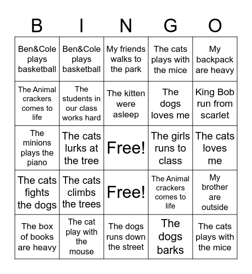 tricky words bingo Card