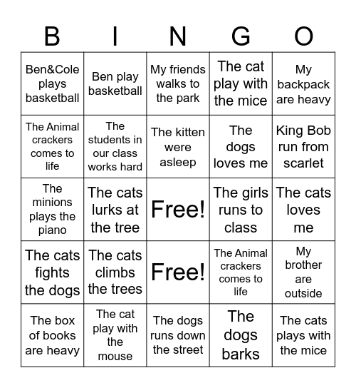 tricky words bingo Card