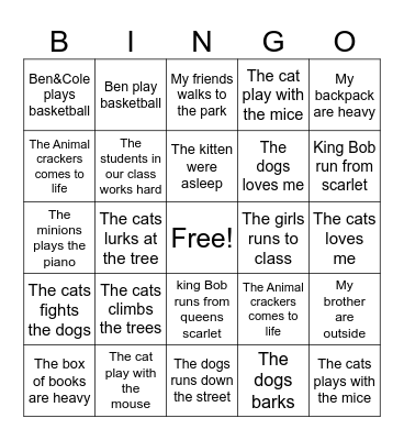 tricky words bingo Card