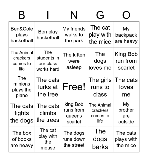 tricky words bingo Card