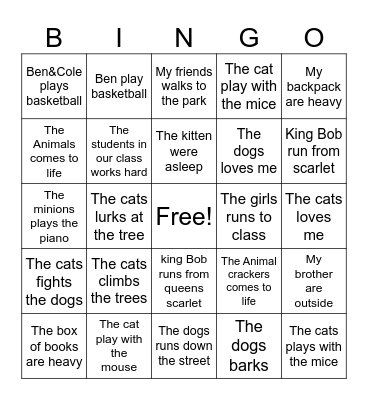 tricky words bingo Card