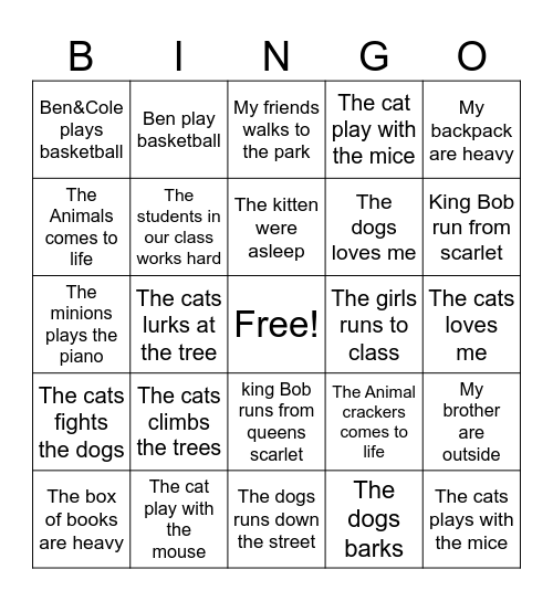 tricky words bingo Card