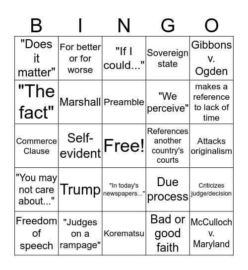 Bingo 3/8 Bingo Card