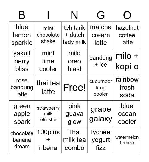 Whatcha Drinking? Bingo Card