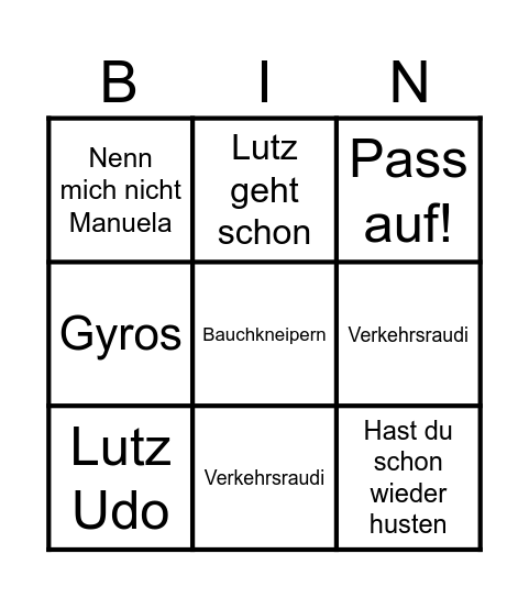 Wochenendedition Bingo Card