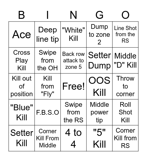 Coppin Bingo Card