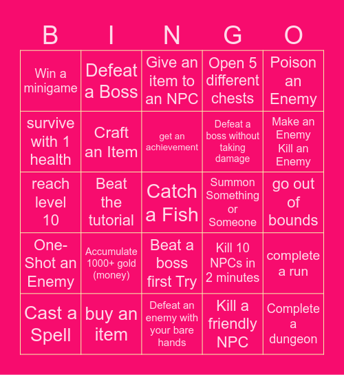 Lockout Bingo - Any Videogame Bingo Card