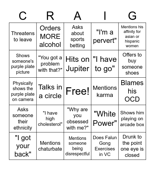 BIG RED BINGO Card