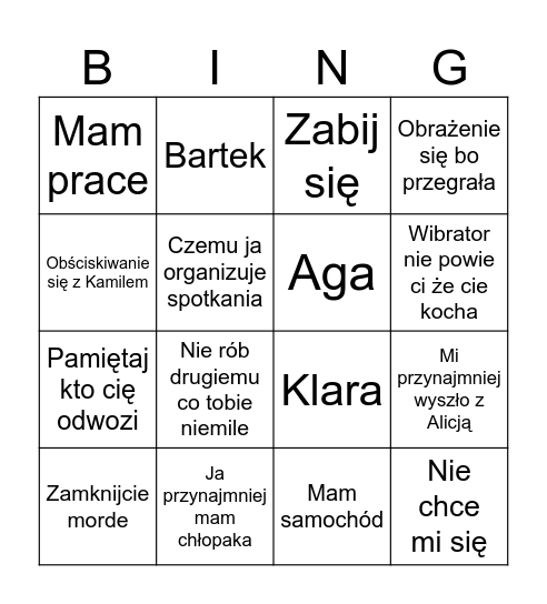 Sobota Bingo Card