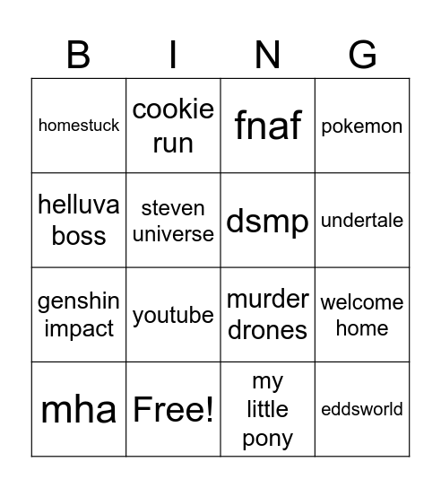 PONYTOWN Bingo Card