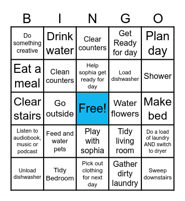 Daily Tasks Bingo Card