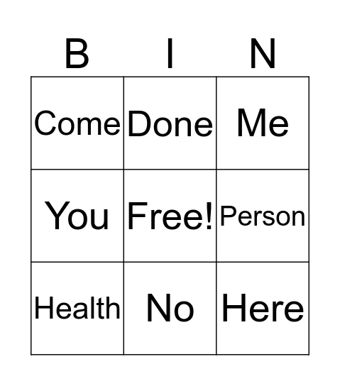 Flaming Bingo Card